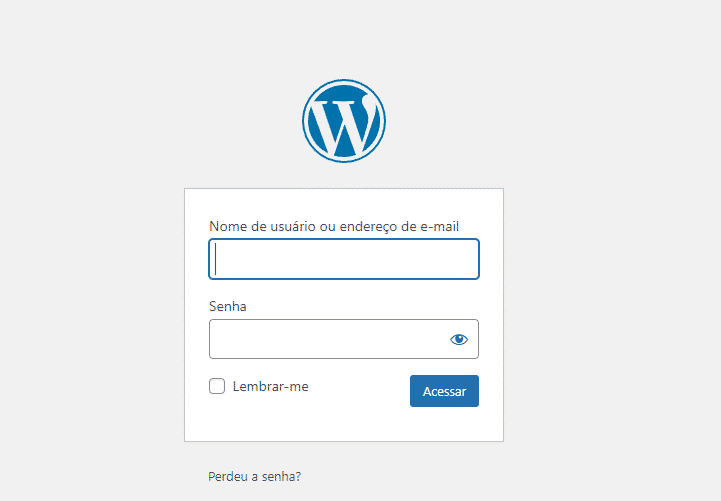 Painel wordpress - login