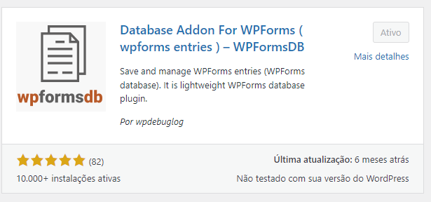 wpforms wordpress DB